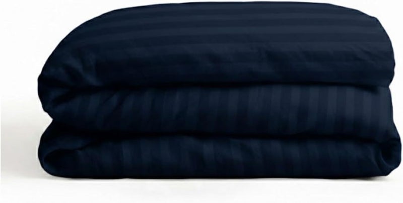 BEDDING ZONE Multi-Colored Luxury Stripe Duvet Cover - Navy, Queen (220x240) - Image 1